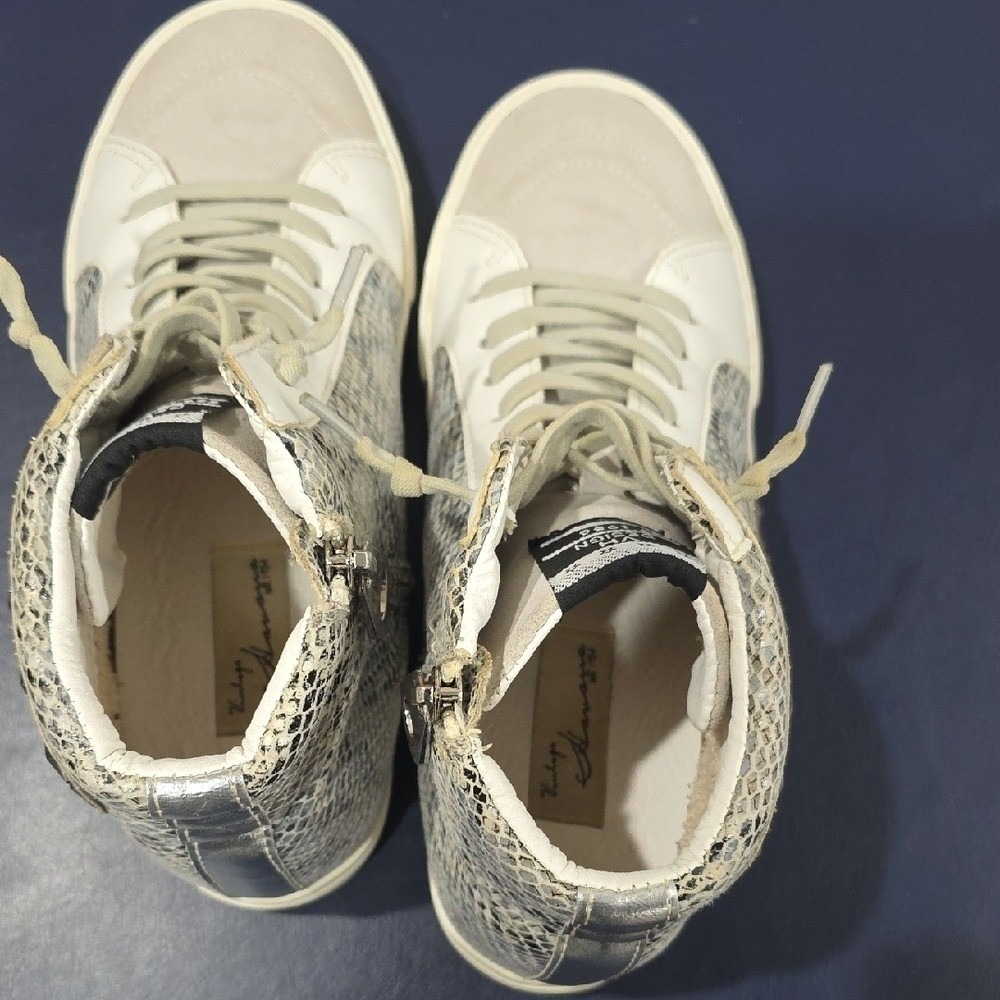Vintage Havana VH Design Snakeskin Metallic High Top Sneakers Silver Gray Sz 9 - Picture 7 of 10